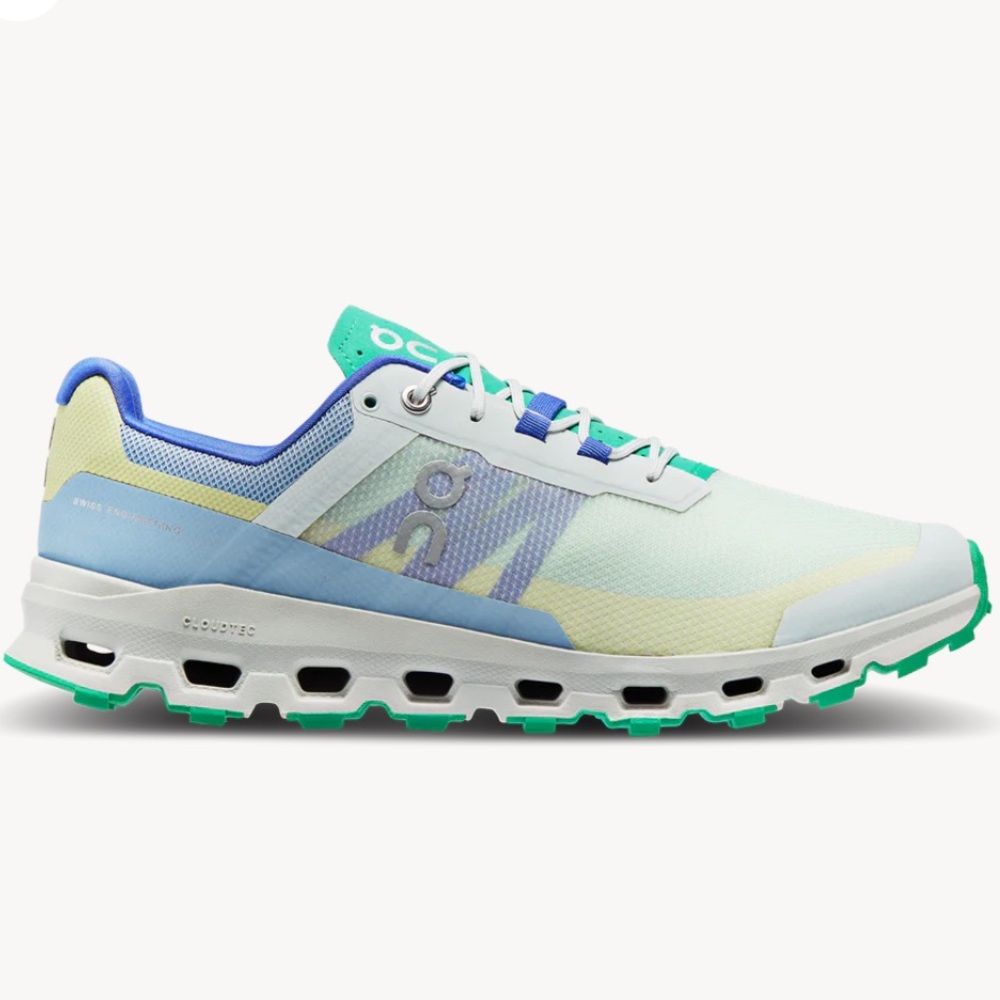 On Cloud Trail Running Sneakers Mens 10 Blue and Green CLOUDVISTA Athletic Shoes